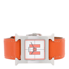 Stainless Steel Swift 21mm Heure H Hour Quartz Watch Orange