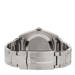 Stainless Steel 18K White Gold Diamond 34mm Oyster Perpetual Date Watch White Roman 115234
