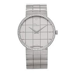 Stainless Steel Diamond Bezel 38mm La D De Dior Quartz Watch