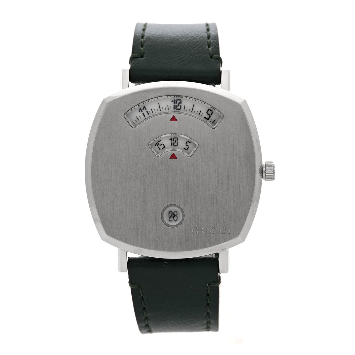 Stainless Steel Calfskin 35mm Grip Quartz Watch Black