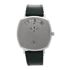 Stainless Steel Calfskin 35mm Grip Quartz Watch Black