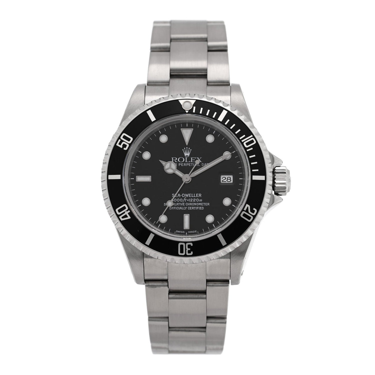 Stainless Steel 40mm Sea-Dweller Oyster Perpetual Watch Black 16600