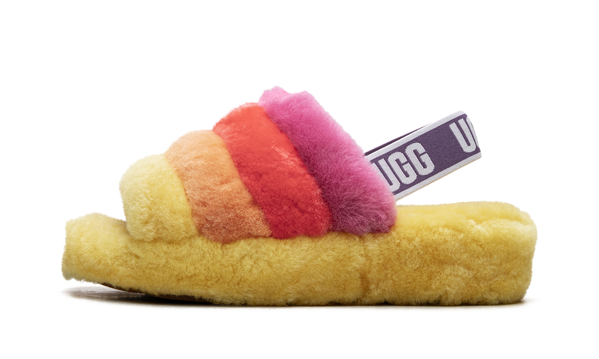 Fluff Yeah Slide WMNS Rainbow Yellow 1097169 PRYW