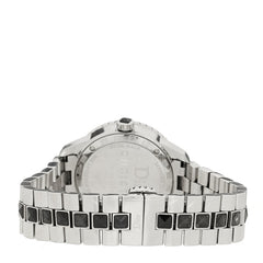 Stainless Steel Diamond Sapphire 33mm Christal Quartz Watch Black