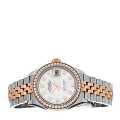 Stainless Steel 18K Everose Gold Diamond Bezel Mother of Pearl 28mm Oyster Perpetual Datejust Watch 279381RBR