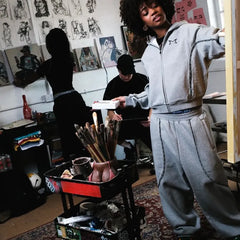Mertra Reflective Striped Tracksuit Grey