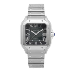 Stainless Steel 39.8mm Santos De Cartier Automatic Watch Green