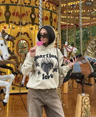 Broken Planet Heartless Love Hoodie Bone White