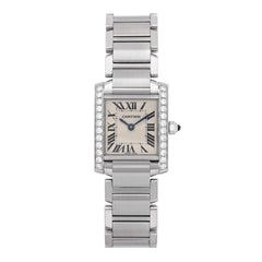 Stainless Steel Diamond Bezel 20mm Tank Francaise Quartz Watch