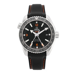 Stainless Steel Calfskin 43mm Seamaster Planet Ocean GMT Co-Axial Chronometer Automatic Watch Black 232.32.44.22.01.002