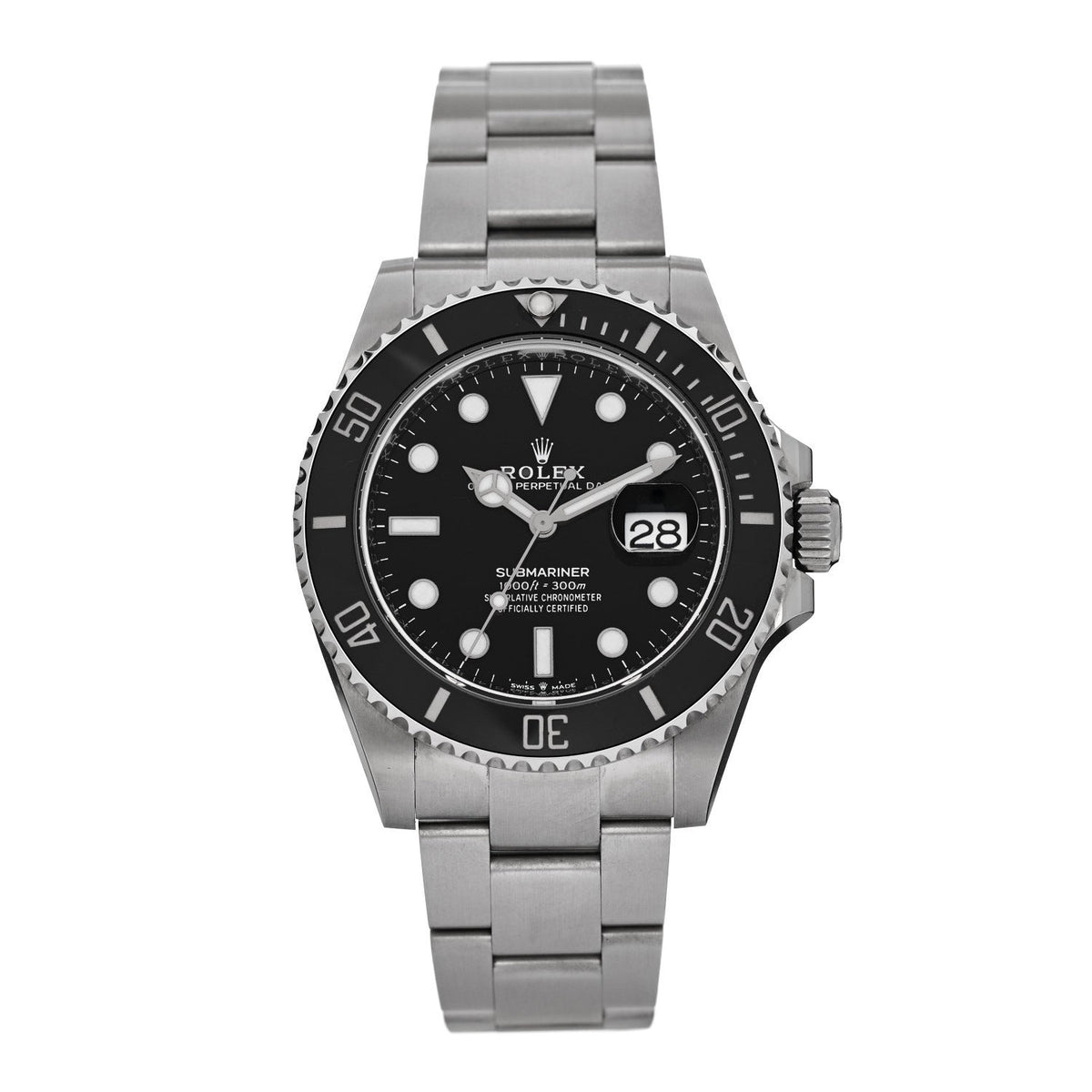 Stainless Steel 41mm Oyster Perpetual Submariner Date Watch Black 126610LN