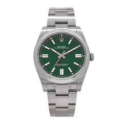 Stainless Steel 41mm Oyster Perpetual Watch Green 124300