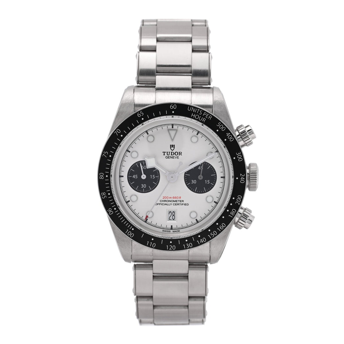 Stainless Steel 41mm Black Bay Chronograph Panda Automatic Watch White 79360N