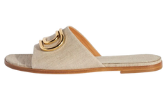 Gold Paperclip Linen Slide WMNS Beige OWIC015S23FAB0026176
