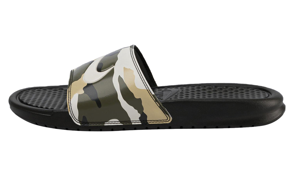 Benassi JDI Print Military Slippers Sequoia / Pale Ivory / Team Gold 631261 301