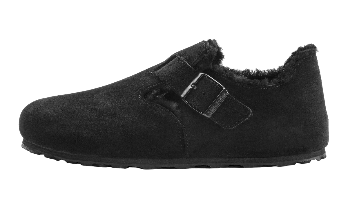 London Shearling Suede Leather Shearling Black - Narrow Width 1014961