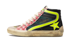 SLIDE CANVAS UPPER SUEDE AND GABARDINE TOE NYLON TONGUE LEATHER STAR AND WAVE BLACK GREEN ICE YELLOW GMF00508.F004407.50772