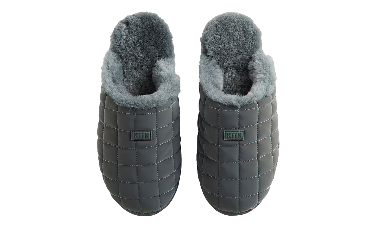 Kithmas Puffed Logo Slippers Machine Grey KITH223
