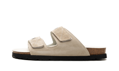Logo Printed Slide Sandals White/Grey PMIH004F22LEA0010100